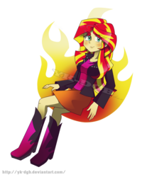 Size: 1531x1847 | Tagged: safe, artist:yk-dgb, sunset shimmer, equestria girls, g4, female, simple background, solo, watermark