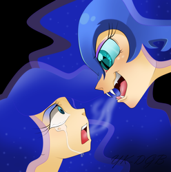 Size: 1807x1823 | Tagged: safe, artist:yk-dgb, nightmare moon, princess luna, human, g4, crying, fangs, humanized