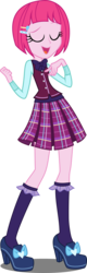 Size: 1436x4500 | Tagged: safe, artist:xebck, pinkie pie, equestria girls, g4, my little pony equestria girls: friendship games, accessory swap, alternate hairstyle, alternate universe, clothes, clothes swap, crystal prep academy, crystal prep academy uniform, crystal prep shadowbolts, eyes closed, female, high heels, high res, open mouth, pleated skirt, school uniform, short hair, simple background, skirt, solo, transparent background, vector