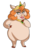 Size: 751x1063 | Tagged: safe, artist:sugarcup, princess porcina, pig, g1, g4, my little pony 'n friends, belly, chubby, cloven hooves, crown, cute, fat, female, g1 to g4, generation leap, lipstick, solo