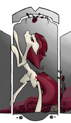 Size: 704x1216 | Tagged: safe, artist:sinrar, roseluck, earth pony, pony, g4, anorexia, female, mare, skinny, solo, thin