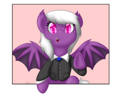 Size: 2560x2048 | Tagged: safe, artist:icy wings, oc, oc only, oc:ether, bat pony, pony, commission, fangs, high res, looking at you, solo