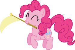 Size: 3540x2364 | Tagged: safe, artist:porygon2z, pinkie pie, g4, cute, diapinkes, female, flag, high res, mouth hold, simple background, solo, transparent background, vector