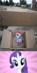 Size: 405x802 | Tagged: safe, rainbow dash, rarity, pegasus, pony, unicorn, fanfic:my little dashie, g4, dashie meme, exploitable meme, good people finding dash meme, meme