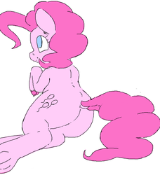 Size: 484x530 | Tagged: safe, artist:yoditax, pinkie pie, g4, butt, explicit source, female, plot, solo, underhoof