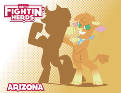 Size: 3300x2550 | Tagged: safe, artist:inspectornills, applejack, arizona (tfh), cow, fighting is magic, them's fightin' herds, bandana, cloven hooves, community related, female, shadow