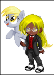 Size: 212x289 | Tagged: safe, artist:theanimefanz, derpibooru exclusive, derpy hooves, human, g4, avatar builder, business suit, clothes, dark skin, gaia online, glasses, high heels, humanized, necktie, shoes, simple background, socks, suit, transparent background