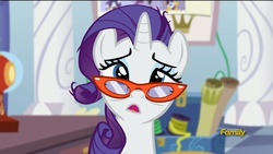 Size: 1920x1080 | Tagged: safe, screencap, rarity, canterlot boutique, g4, glasses, messy mane, tired