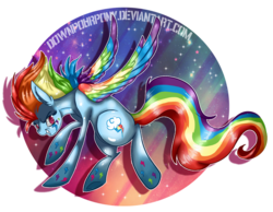 Size: 1800x1400 | Tagged: safe, artist:downpourpony, rainbow dash, pegasus, pony, g4, backwards cutie mark, colored wings, female, rainbow power, solo, wings