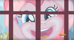 Size: 1680x916 | Tagged: safe, screencap, pinkie pie, canterlot boutique, g4, against glass, glass, window
