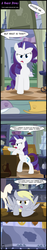 Size: 1278x6759 | Tagged: safe, artist:toxic-mario, derpy hooves, rarity, pony, canterlot boutique, g4, belly, bipedal, comic, muffin, that was fast