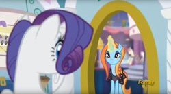 Size: 1662x910 | Tagged: safe, screencap, rarity, sassy saddles, canterlot boutique, g4, my little pony: friendship is magic