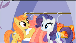 Size: 1440x811 | Tagged: safe, screencap, citrus blush, rarity, pony, canterlot boutique, g4, discovery family logo