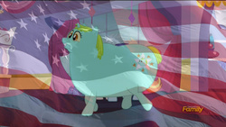 Size: 1920x1080 | Tagged: safe, edit, edited screencap, screencap, rarity, sassy saddles, whoa nelly, canterlot boutique, g4, fat, female, incidental pony, murica, obese, op is a duck, op is trying to start shit, solo, stereotype, united states