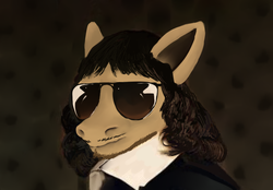 Size: 3000x2089 | Tagged: dead source, safe, artist:php64, pony, high res, ponified, portrait, rené descartes, solo, sunglasses