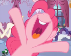 Size: 458x357 | Tagged: safe, screencap, pinkie pie, rarity, canterlot boutique, g4, open mouth, volumetric mouth