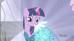 Size: 500x281 | Tagged: safe, screencap, twilight sparkle, alicorn, pony, canterlot boutique, g4, season 5, adorkable, animated, clothes, cute, discovery family, discovery family logo, dork, dress, female, grin, mare, princess dress, shiny, smile and wave, smiling, solo, sparkles, squee, twiabetes, twilight sparkle (alicorn), waving