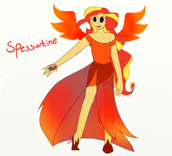 Size: 788x715 | Tagged: safe, artist:amber flicker, sunset shimmer, gem (race), g4, crossover, female, garnet, gem, gemsona, solo, spessartine, steven universe