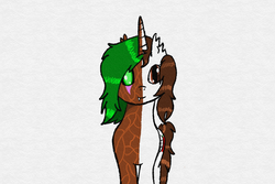 Size: 1542x1028 | Tagged: safe, oc, oc only, oc:apple shimmers, alicorn, original species, pony, timber pony, timber wolf, black, brown, fangs, green, nice, scar, smiling, white