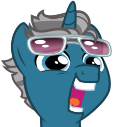 Size: 3500x3912 | Tagged: safe, artist:ambassad0r, fashion plate, canterlot boutique, g4, faic, fashion reaction, high res, male, open mouth, simple background, solo, sunglasses, transparent background, vector
