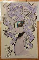 Size: 601x921 | Tagged: safe, artist:ponygoddess, tree of harmony, oc, oc only, oc:harmony (heilos), pony, flower, flower in hair, ponified, solo, traditional art