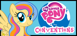 Size: 320x150 | Tagged: safe, artist:sethisto, oc, oc only, oc:golden gates, pegasus, pony, equestria daily, babscon, babscon mascots, convention, logo, my little pony logo, solo