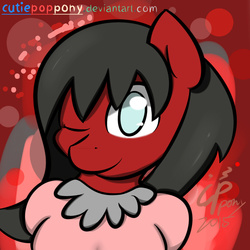 Size: 800x800 | Tagged: safe, artist:cutiepoppony, oc, oc only, oc:flaming romance, 2015, solo