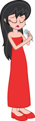 Size: 831x2890 | Tagged: safe, artist:zacatron94, octavia melody, equestria girls, g4, clothes, dress, female, human coloration, microphone, red dress, simple background, singing, solo, transparent background, vector