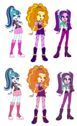 Size: 700x1136 | Tagged: safe, adagio dazzle, aria blaze, sonata dusk, equestria girls, g4, color design, color redesign, color theory, redesign, the dazzlings