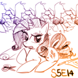 Size: 512x512 | Tagged: safe, artist:remyroez, rarity, canterlot boutique, g4, clothes, dress, princess dress, sketch