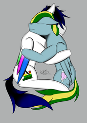 Size: 1280x1800 | Tagged: safe, artist:spirit-beat, oc, oc only, oc:northern sprint, pegasus, pony, eyes closed, hug