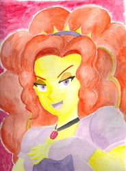 Size: 800x1086 | Tagged: safe, artist:mayorlight, adagio dazzle, equestria girls, g4, my little pony equestria girls: rainbow rocks, female, looking at you, portrait, solo, traditional art, watercolor painting