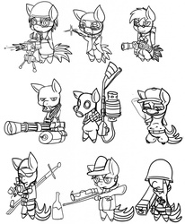 Size: 1057x1280 | Tagged: safe, artist:digitaldomain123, digital art, doodle, game, monochrome, team fortress 2