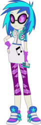 Size: 7188x21712 | Tagged: safe, artist:sugar-loop, dj pon-3, vinyl scratch, equestria girls, g4, music to my ears, my little pony equestria girls: rainbow rocks, .ai available, .svg available, absurd resolution, adobe illustrator, background human, clothes, female, hand on hip, headphones, ipod, shoes, simple background, sneakers, solo, sunglasses, transparent background, vector