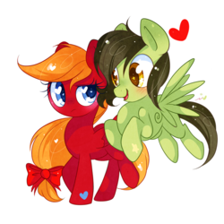 Size: 1000x1000 | Tagged: safe, artist:ipun, oc, oc only, earth pony, pegasus, pony, heart, heart eyes, simple background, transparent background, wingding eyes