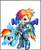 Size: 610x745 | Tagged: safe, artist:theanimefanz, rainbow dash, g4, blue mech suit, mech suit, mech wings, purse, wings, wrong eye color