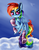 Size: 1800x2300 | Tagged: safe, artist:ferasor, rainbow dash, g4, clothes, female, socks, solo, striped socks, underhoof