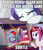 Size: 500x578 | Tagged: safe, screencap, cayenne, rarity, twilight sparkle, alicorn, pony, canterlot boutique, g4, clothes, coincidence, discovery family logo, dress, equal sign, female, magazine, mare, pepper, princess dress, rules of rarity, text, twilight sparkle (alicorn)