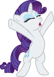 Size: 2524x3559 | Tagged: safe, artist:porygon2z, rarity, pony, unicorn, g4, look before you sleep, bipedal, female, high res, mare, marshmallow raindance, praise the sun, simple background, solo, transparent background, vector