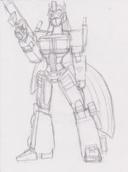 Size: 771x1037 | Tagged: safe, artist:dp360, twilight sparkle, g4, clothes, costume, female, monochrome, optimus prime, sketch, solo, traditional art, transformers, weapon