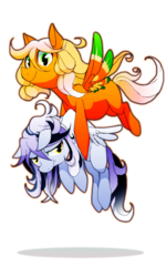 Size: 600x1000 | Tagged: safe, artist:dormin-dim, ho-oh, lugia, carrying, pokémon, ponified, simple background, transparent background
