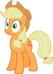 Size: 1024x1426 | Tagged: safe, artist:varuuna, applejack, g4, female, shocked, simple background, solo, surprised, transparent background, vector