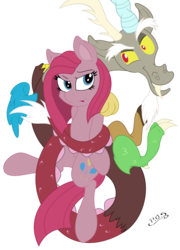 Size: 1024x1419 | Tagged: safe, artist:cyanyeh, artist:midnightblitzz, discord, pinkie pie, g4, cute, pinkamena diane pie, simple background, transparent background, vector