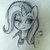 Size: 1280x1280 | Tagged: safe, artist:wonderwaifu, trixie, pony, unicorn, g4, blushing, female, lined paper, mare, monochrome, one eye closed, smiling, solo, traditional art, wink