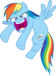 Size: 6000x8102 | Tagged: safe, artist:dasprid, rainbow dash, pegasus, pony, g4, maud pie (episode), season 4, .svg available, absurd resolution, angry, female, rainbow dash is best facemaker, simple background, solo, transparent background, vector, yelling