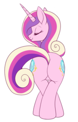 Size: 500x780 | Tagged: safe, artist:lulubell, princess cadance, alicorn, pony, g4, both cutie marks, butt, female, lovebutt, mare, plot, simple background, solo, the ass was fat, transparent background