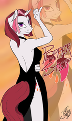 Size: 611x1024 | Tagged: safe, artist:tlatophat, cayenne, anthro, canterlot boutique, g4, clothes, dress, solo