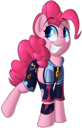 Size: 1246x1949 | Tagged: safe, artist:january3rd, pinkie pie, earth pony, pony, g4, clothes, crossover, disney, female, kingdom hearts, midriff, simple background, solo, transparent background