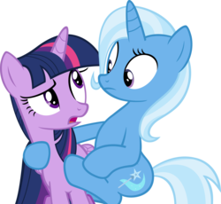 Size: 6527x6008 | Tagged: safe, artist:aeda-brightdawn, trixie, twilight sparkle, alicorn, pony, g4, absurd resolution, female, inconvenient trixie, lesbian, mare, ship:twixie, shipping, twilight sparkle (alicorn)