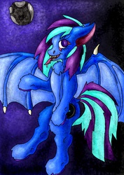 Size: 2480x3507 | Tagged: safe, artist:nightoffear, oc, oc only, oc:djneobeats, bat pony, pony, high res, solo